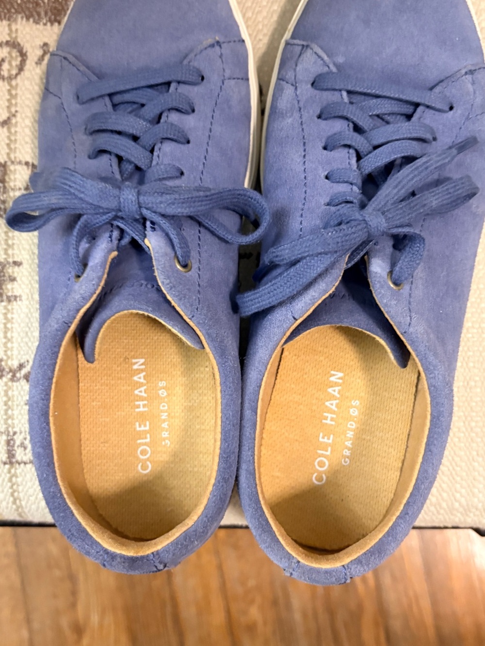 Cole Haan Blue Suede Low-Top Sneakers